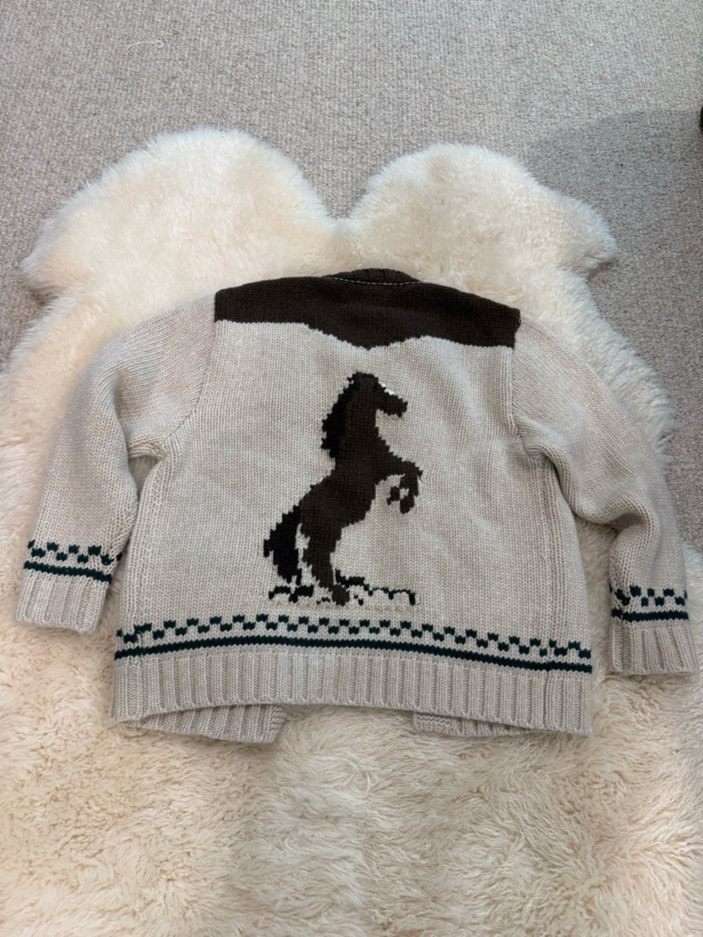 Filson equestrian horse cardigan 100% virgin wool made in Italy RARE women’s M - Picture 9 of 9